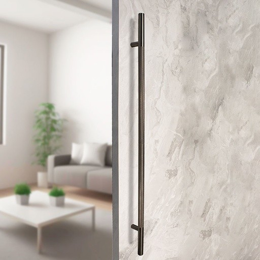 MANILLÓN TIPO H MOLETEADO - GRIS PLOMO - LONGITUD 50" - MODULAR - ACERO INOXIDABLE 304 - MOD. L22 (SET) | www.jako.mx